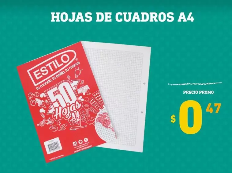HOJAS DE CUADROS A4