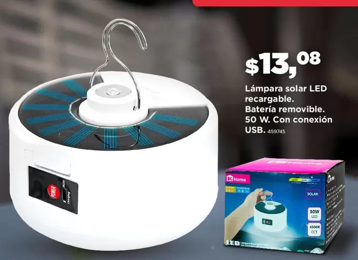 Lámpara solar LED recargable