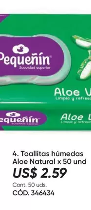 Toallitas húmedas Aloe Natural x 50 und