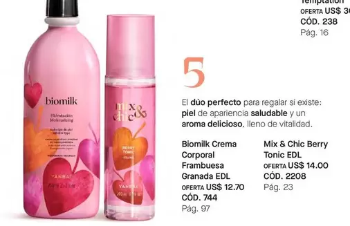 Mix - Biomilk Crema Corporal Frambuesa Granada EDL,  & Chic Berry Tonic EDL