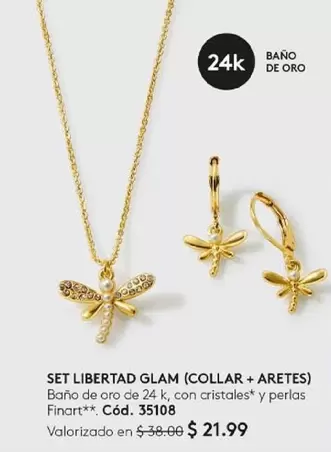 Libertad - SET LIBERTAD GLAM (COLLAR + ARETES) Cód. 35108