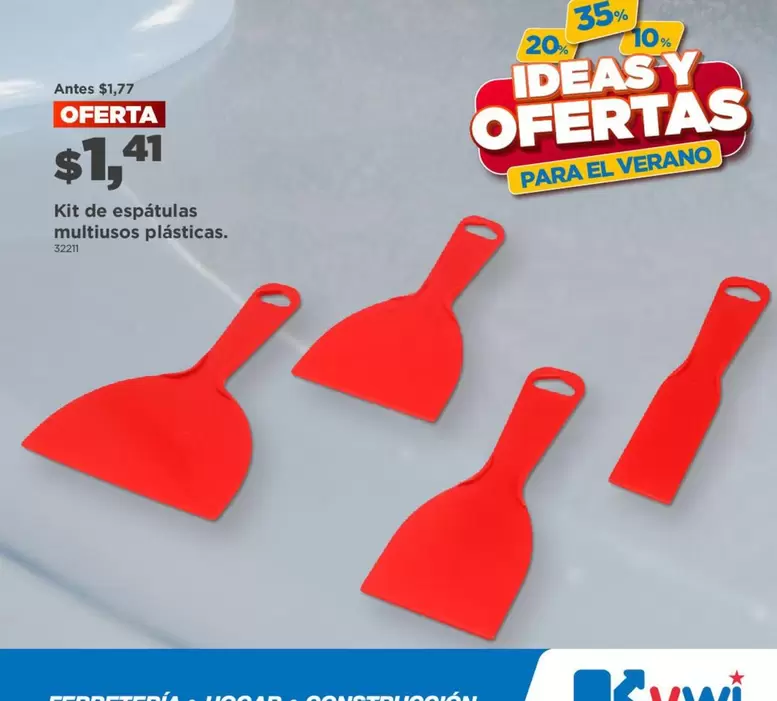 Kit de espátulas multiusos plásticas.