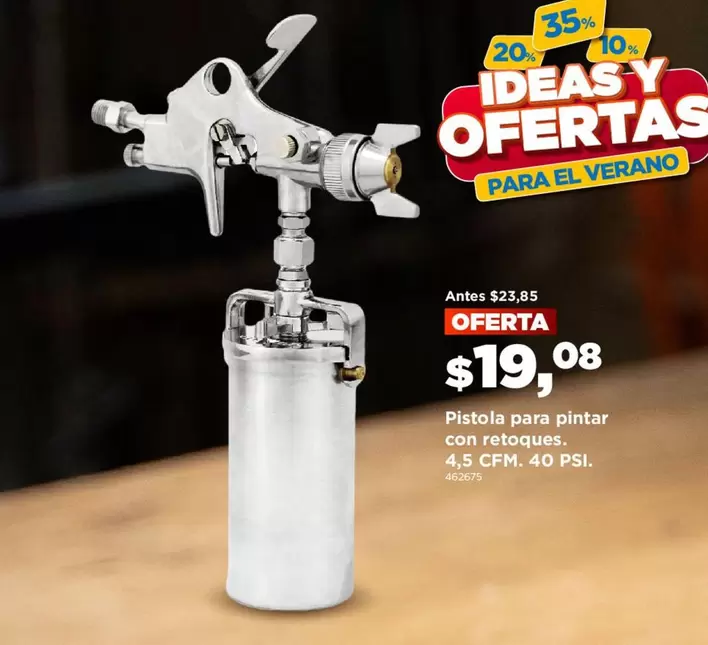 Pistola para pintar con retoques