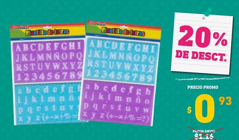 Planilla de letras