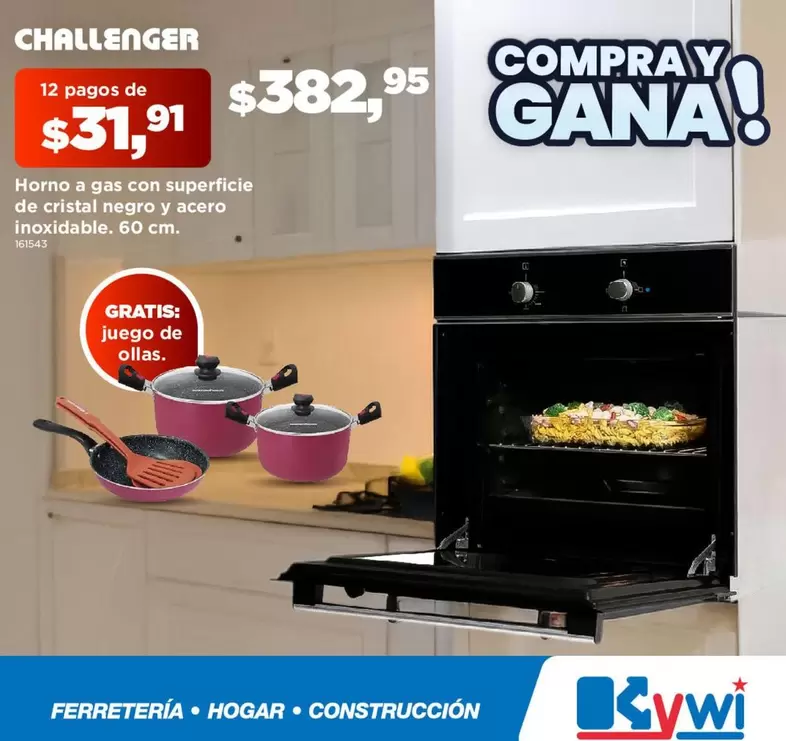 Negro - Horno a gas con superficie de cristal negro y acero Inoxidable, 60 cm.