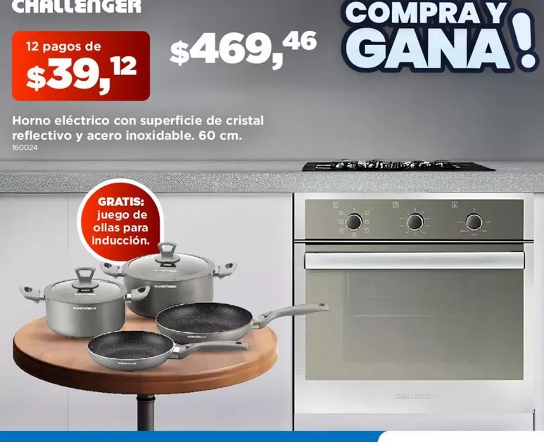 Horno eléctrico con superficie de cristal reflectivo y acero inoxidable. 60 cm.