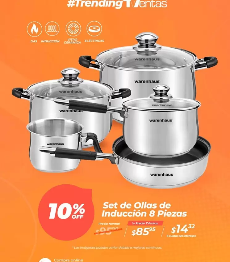 Imágenes - Set de Ollas de Inducción 8 Piezas