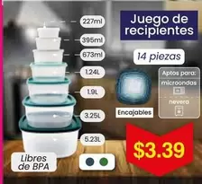 Juego de recipientes
