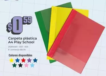 Play - Carpeta plástica A4  School