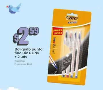Bolígrafo punto fino 6 uds + 2 uds