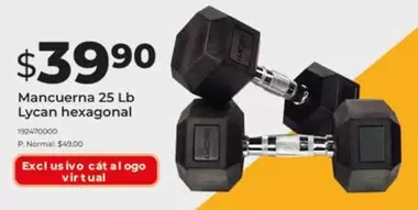 Virtual - Mancuerna 25 Lb hexagonal
