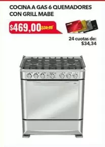 COCINA A GAS 6 QUEMADORES CON GRILL