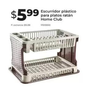 Escurridor plástico para platos ratán