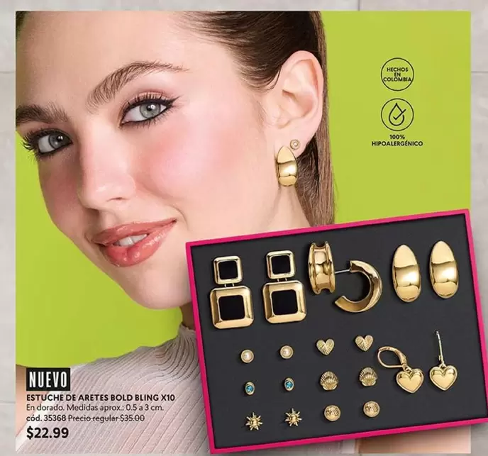 Colombia - ESTUCHE DE ARETES BOLD BLING X10