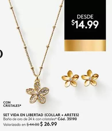 Libertad - VIDA EN LIBERTAD (COLLAR + ARETES) Cód. 35190
