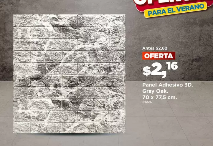 Panel Adhesivo 3D. Gray Oak.