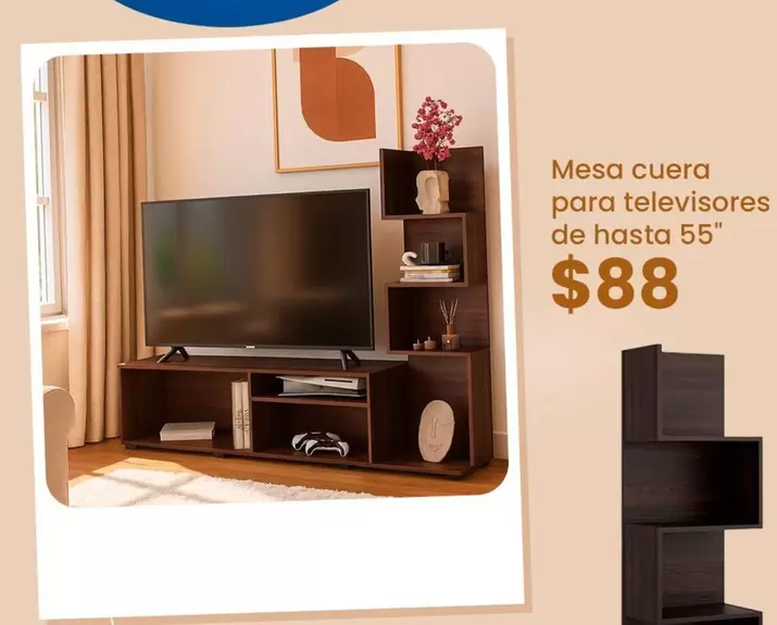 Mesa cuera para televisores de hasta 55"