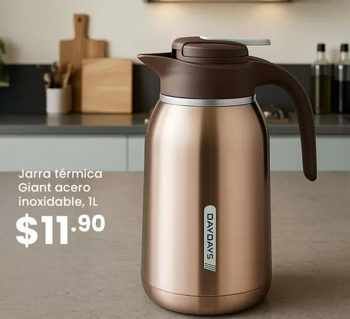 Jarra térmica Giant acero inoxidable, 1L