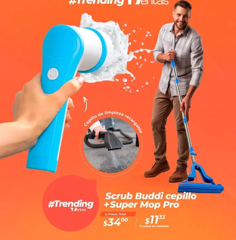 Pro - Scrub Buddi cepillo +Super Mop