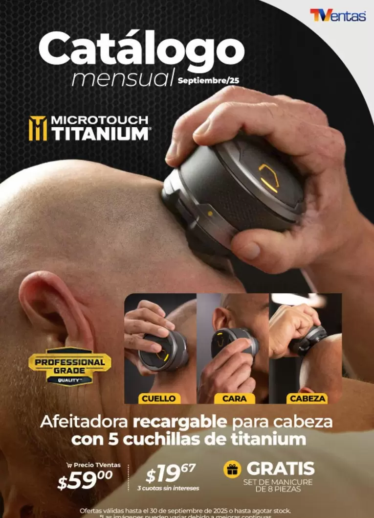 Imágenes - Afeitadora recargable para cabeza con 5 cuchillas de titanium