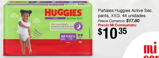 Huggies - Active Sec pants, XXG, 44 unidades