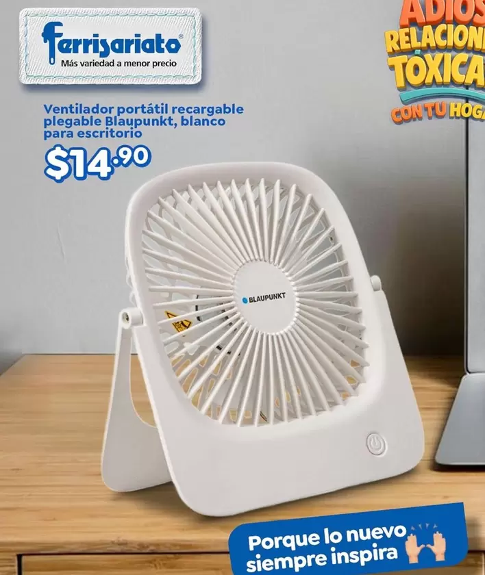 Ventilador portátil recargable plegable para escritorio