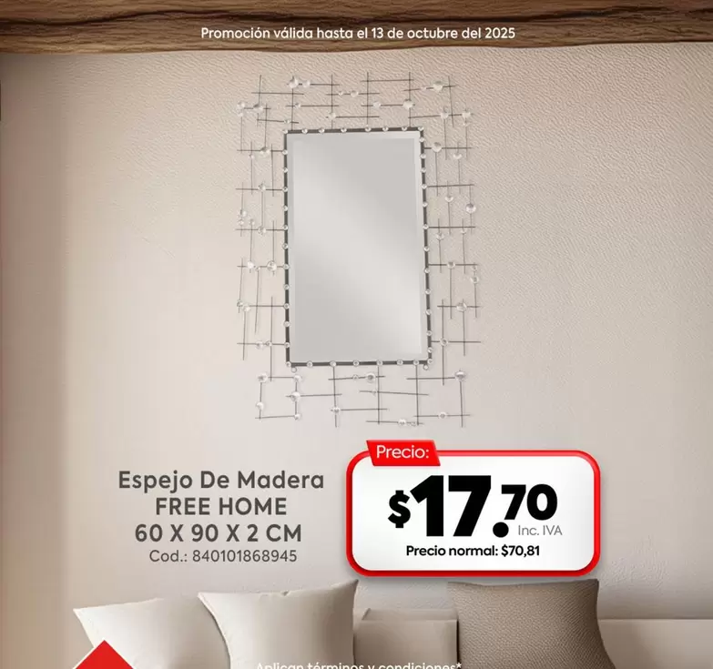 Promoción - Espejo De Madera