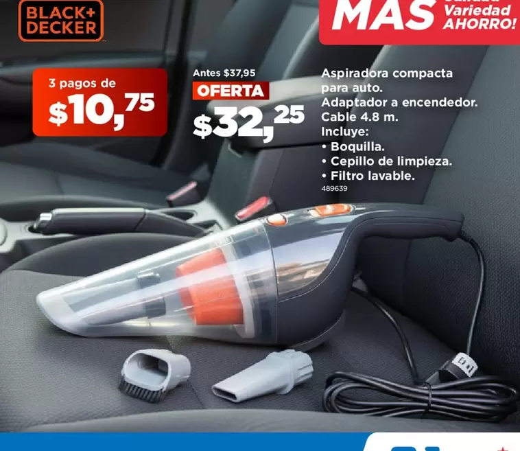 Aspiradora compacta para auto.