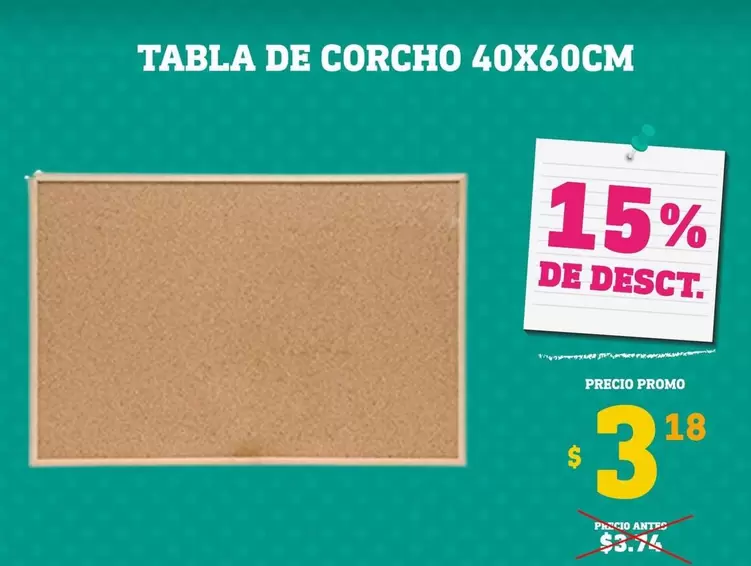TABLA DE CORCHO 40X60CM