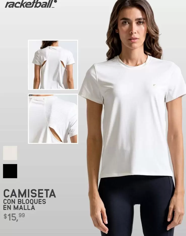 CAMISETA CON BLOQUES EN MALLA