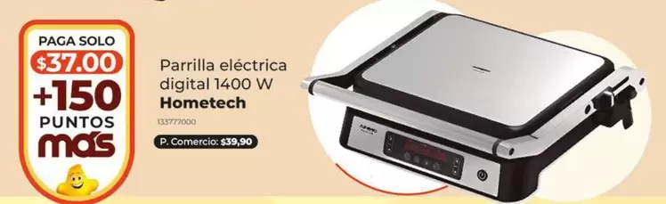 Parrilla eléctrica digital 1400 W