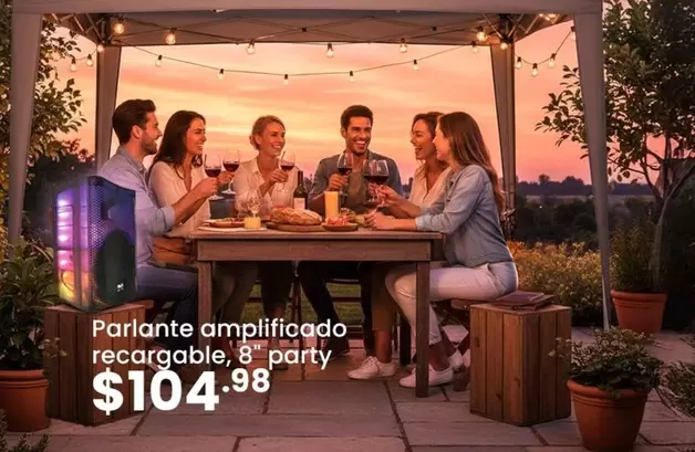 Parlante amplificado recargable, 8" party