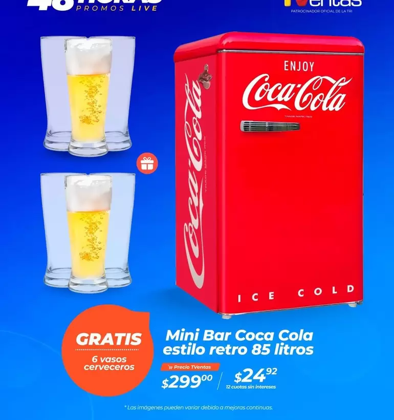 Coca Cola - Mini Bar estilo retro 85 litros