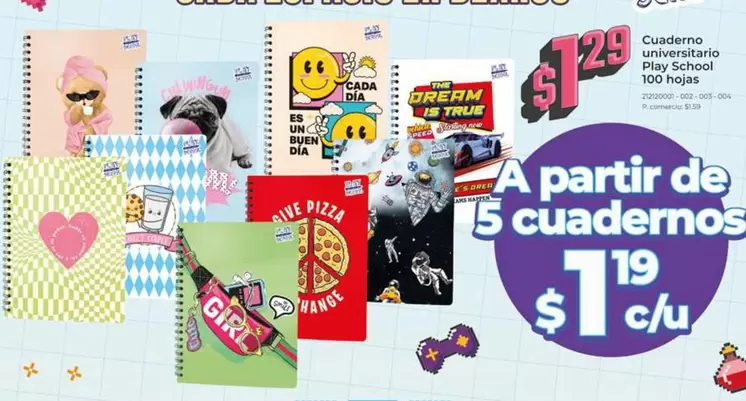 Play - Cuaderno universitario  School 100 hojas