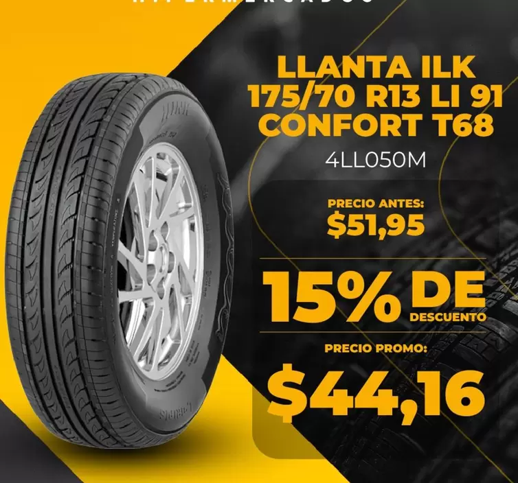 LLANTA ILK 175/70 R13 LI 91 CONFORT T68