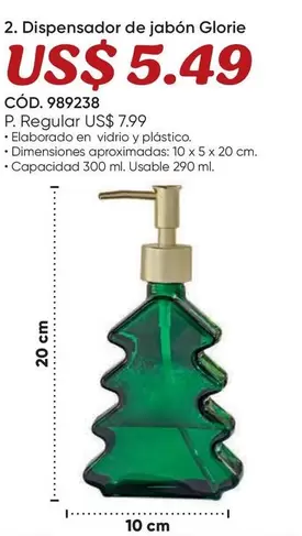 Dispensador de jabón Glorie
