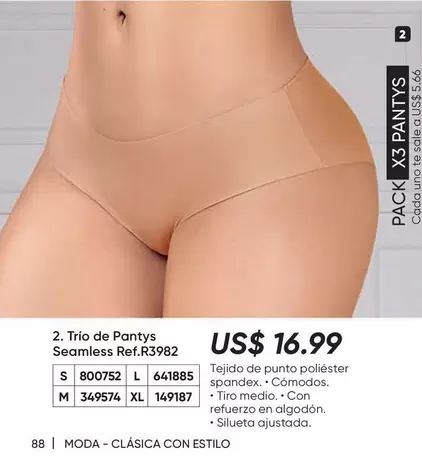 uno - Trio de Pantys Seamless Ref.R3982