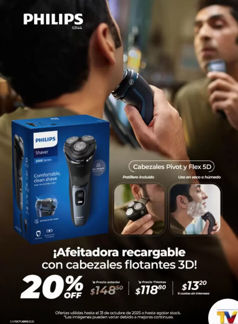 Imágenes - Afeitadora recargable con cabezales flotantes 3D