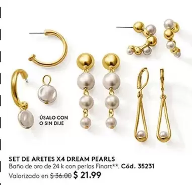 Finart - SET DE ARETES X4 DREAM PEARLS