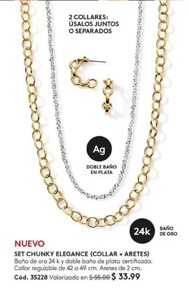 SET CHUNKY ELEGANCE (COLLAR + ARETES)