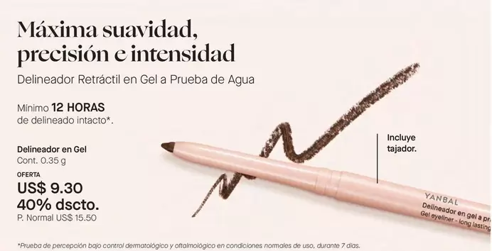 Yanbal - Delineador Retráctil en Gel a Prueba de Agua