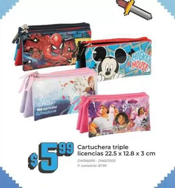 Cartuchera triple licencias