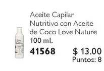 Love - Aceite Capilar Nutritivo con Aceite de Coco  Nature