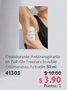 Antitranspirante en Roll-On Frescura Invisible Antimanchas Activelle 50 ml