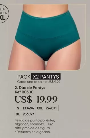 uno - PACK X2 PANTYS