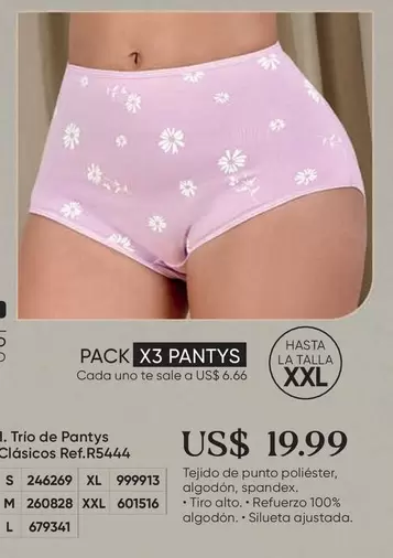 uno - Trio de Pantys Clásicos Ref.R5444