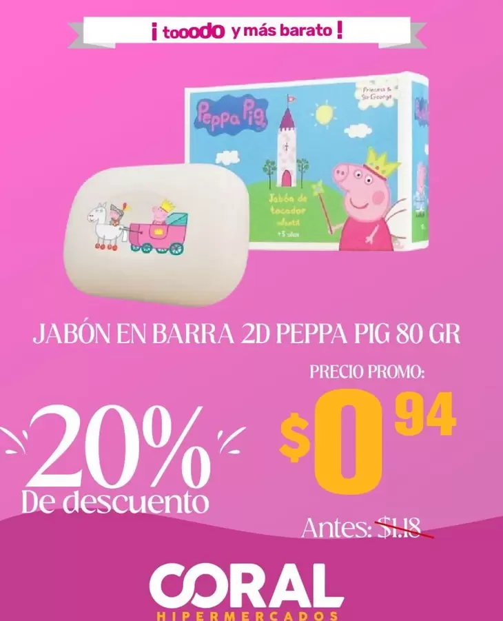 JABON EN BARRA 2D PEPPA PIG