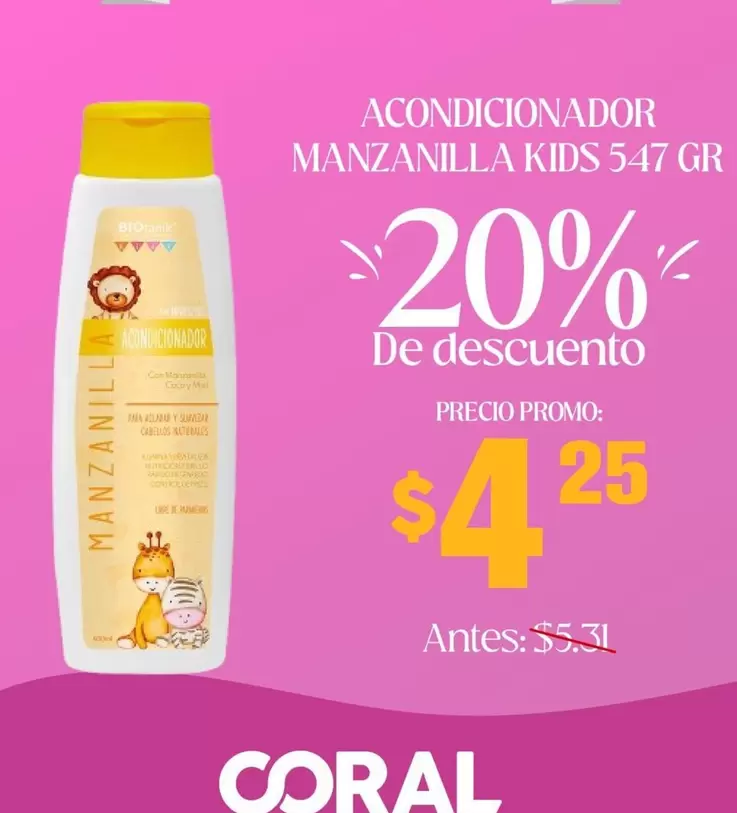 ACONDICIONADOR MANZANILLA KIDS