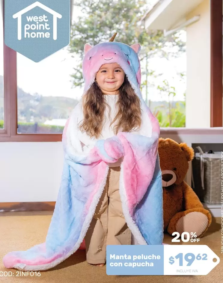 Manta peluche con capucha
