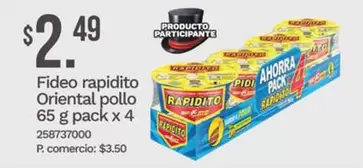 Fideo rapidito Oriental pollo